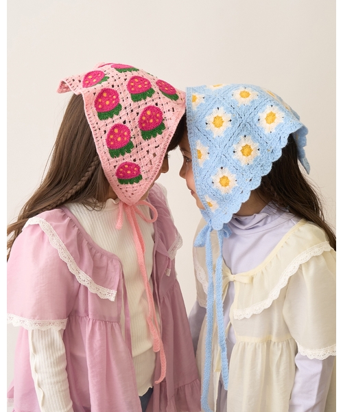 Lycee mine(リセマイン)の「アソートクロシェバブーシュカ(その他小物・キッズ・ラベンダー/レッド/ピンク/サックスブルー/ターコイズブルー・F)」の7枚目の写真