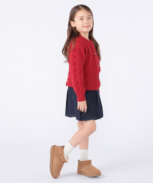 SHIPS(シップス)の「SHIPS KIDS:100~130cm /〈洗濯機可能〉ケーブル ニット ポンポン カーディガン(カーディガン/ボレロ・キッズ・オフホワイト/レッド・100/110/120/130)」の10枚目の写真