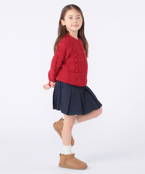 SHIPS(シップス)の「SHIPS KIDS:100~130cm /〈洗濯機可能〉ケーブル ニット ポンポン カーディガン(カーディガン/ボレロ・キッズ・オフホワイト/レッド・100/110/120/130)」の12枚目の写真