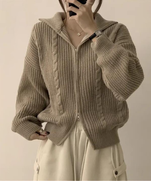 AD2010 archive ファーラインカーディガン ニット セーター ニット セーター ファーニットカーディガン レディース