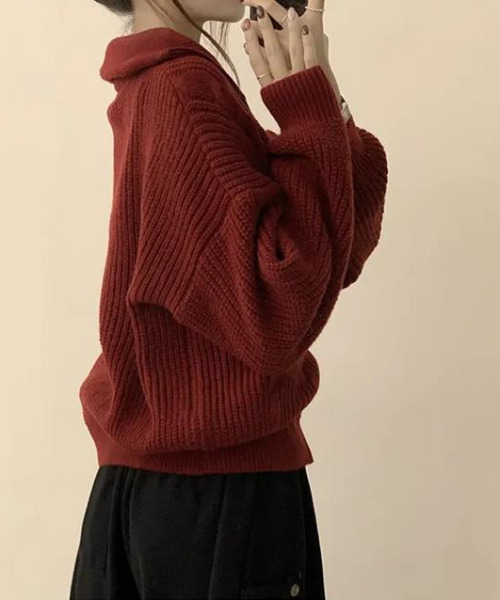 セール】ダブルジップ ケーブル編みニットカーディガン（ニット