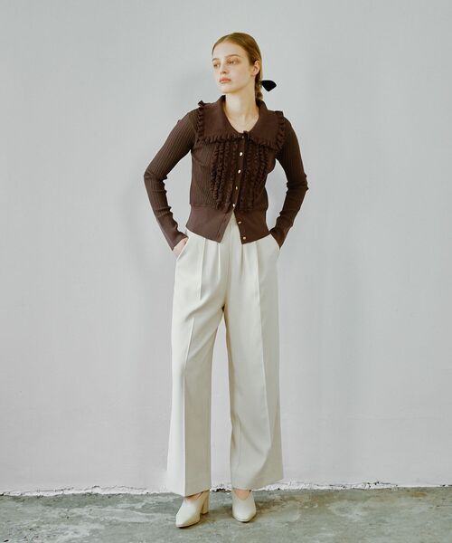 cle blatt(クレブラット)の「タックストレートパンツ(その他パンツ・レディース・ミント/アイボリー/ブラック・SMALL/MEDIUM)」の5枚目の写真