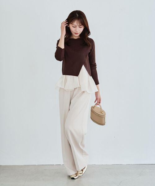 cle blatt(クレブラット)の「タックストレートパンツ(その他パンツ・レディース・ミント/アイボリー/ブラック・SMALL/MEDIUM)」の8枚目の写真