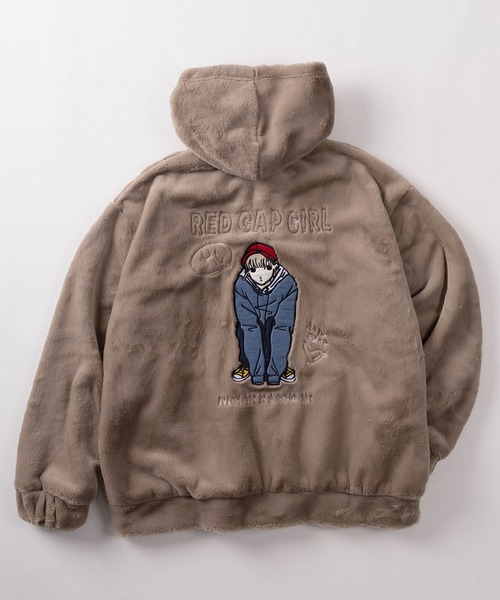 Red Cap Girl(レッドキャプガール)の「【70】【RCG】バックフェルト刺繍 ラビットファー フードブルゾン(ブルゾン・メンズ・モカ/ブラック/ホワイト・M/L)」の3枚目の写真
