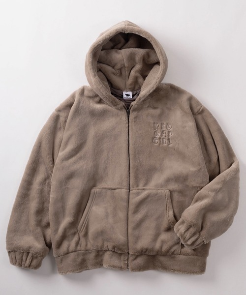 Red Cap Girl(レッドキャプガール)の「【70】【RCG】バックフェルト刺繍 ラビットファー フードブルゾン(ブルゾン・メンズ・モカ/ブラック/ホワイト・M/L)」の5枚目の写真