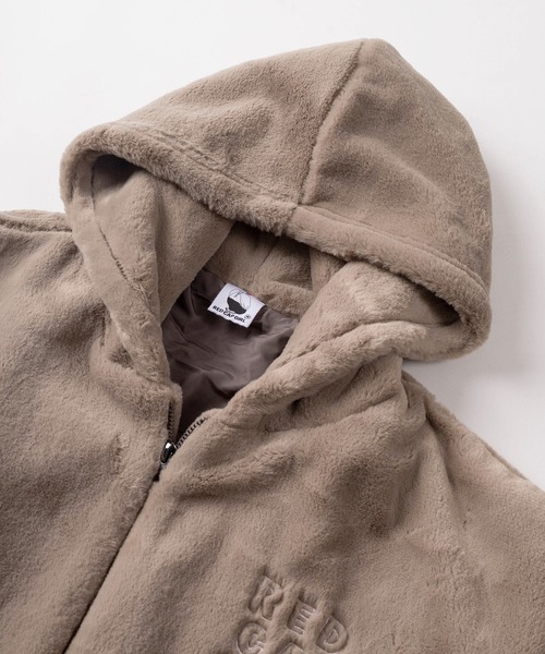 Red Cap Girl(レッドキャプガール)の「【70】【RCG】バックフェルト刺繍 ラビットファー フードブルゾン(ブルゾン・メンズ・モカ/ブラック/ホワイト・M/L)」の6枚目の写真