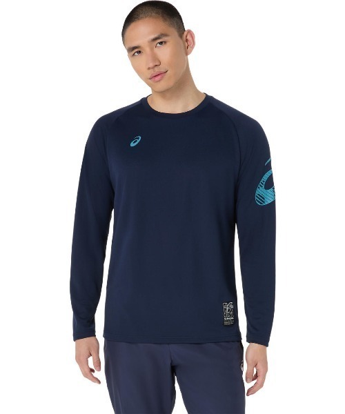 ASICS（アシックス）の「アシックス ASICS ドライ長袖シャツ（Tシャツ/カットソー・メンズ・ネイビー/コバルトブルー/ブラック・M/L/LL/S）」の2枚目の写真