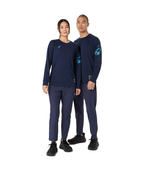 ASICS（アシックス）の「アシックス ASICS ドライ長袖シャツ（Tシャツ/カットソー・メンズ・ネイビー/コバルトブルー/ブラック・M/L/LL/S）」の4枚目の写真