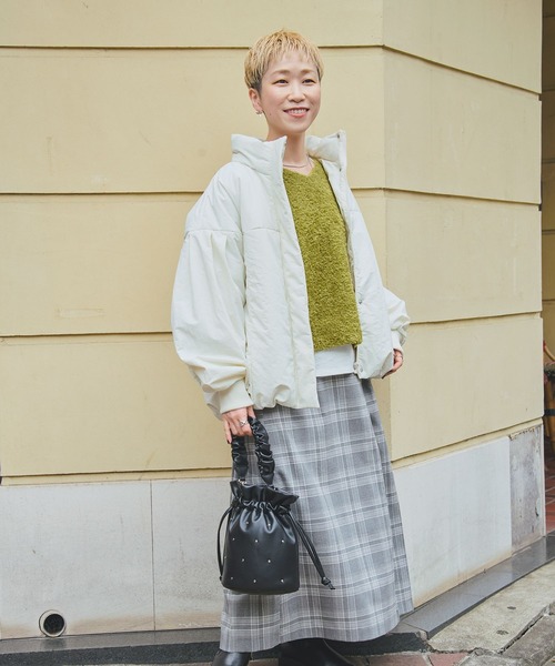 GLOBAL WORK(グローバルワーク)の「低身長kazuyoさんプロデュース/2WAYニットロンT/EiiS/133755(ニット/セーター・レディース・グリーン系その他3・X-SMALL)」の2枚目の写真