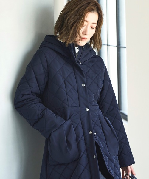RUIRUE BOUTIQUE(ルイルエブティック)の「キルティング フードコート | アウター / コート / ロングコート / キルティングコート(その他アウター・レディース・ブラック/ネイビー/アイボリー・L/M)」の14枚目の写真