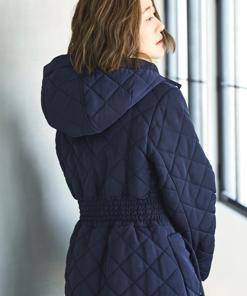 RUIRUE BOUTIQUE キルティング フードコート　ブラック　新品 キルティング フードコート ｜ アウター / コート / ロングコート