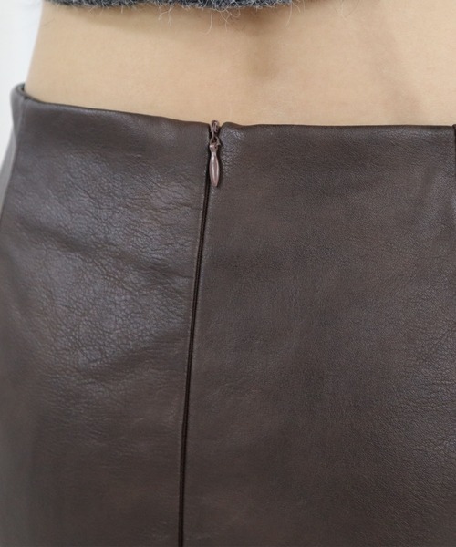 CECIL McBEE（セシルマクビー）の「合皮切替ロングスカート（スカート・レディース・ブラック/ブラウン・MEDIUM/LARGE）」の13枚目の写真