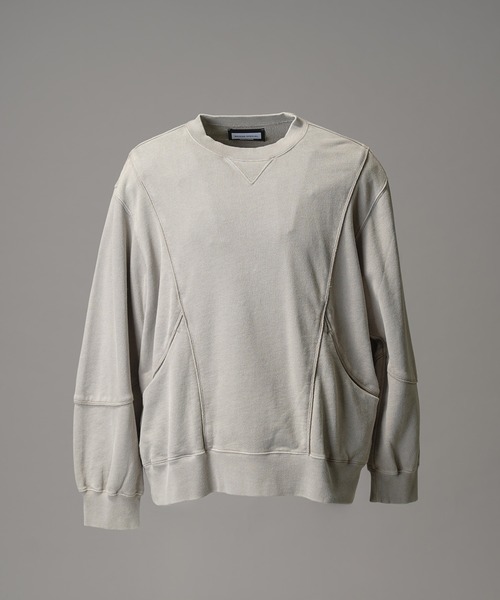 MAISON SPECIAL(メゾンスペシャル)の「《UNISEX》Piping Switching Prime-Over Pigment-dye Sweatshirt/パイピング切り替えプライムオーバーピグメントダイスウェット【MAISON SPECIAL/メゾンスペシャル】(スウェット・メンズ・ピンク/ブルー/パープル/グレー/ブラック・1/2/0)」の17枚目の写真