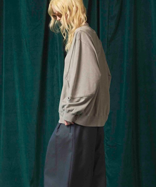 MAISON SPECIAL(メゾンスペシャル)の「《UNISEX》Piping Switching Prime-Over Pigment-dye Sweatshirt/パイピング切り替えプライムオーバーピグメントダイスウェット【MAISON SPECIAL/メゾンスペシャル】(スウェット・メンズ・ピンク/ブルー/パープル/グレー/ブラック・1/2/0)」の22枚目の写真