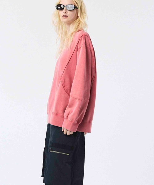 MAISON SPECIAL(メゾンスペシャル)の「《UNISEX》Piping Switching Prime-Over Pigment-dye Sweatshirt/パイピング切り替えプライムオーバーピグメントダイスウェット【MAISON SPECIAL/メゾンスペシャル】(スウェット・メンズ・ピンク/ブルー/パープル/グレー/ブラック・1/2/0)」の19枚目の写真