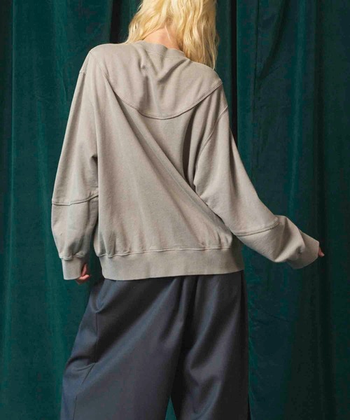 MAISON SPECIAL(メゾンスペシャル)の「《UNISEX》Piping Switching Prime-Over Pigment-dye Sweatshirt/パイピング切り替えプライムオーバーピグメントダイスウェット【MAISON SPECIAL/メゾンスペシャル】(スウェット・メンズ・ピンク/ブルー/パープル/グレー/ブラック・1/2/0)」の21枚目の写真