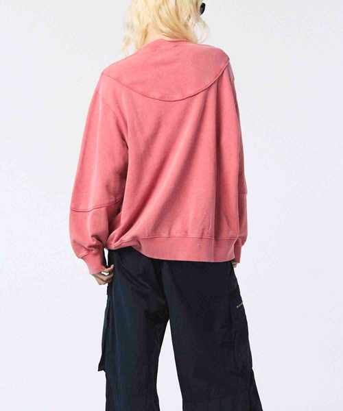 MAISON SPECIAL(メゾンスペシャル)の「《UNISEX》Piping Switching Prime-Over Pigment-dye Sweatshirt/パイピング切り替えプライムオーバーピグメントダイスウェット【MAISON SPECIAL/メゾンスペシャル】(スウェット・メンズ・ピンク/ブルー/パープル/グレー/ブラック・1/2/0)」の18枚目の写真