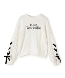 リボンモールニット