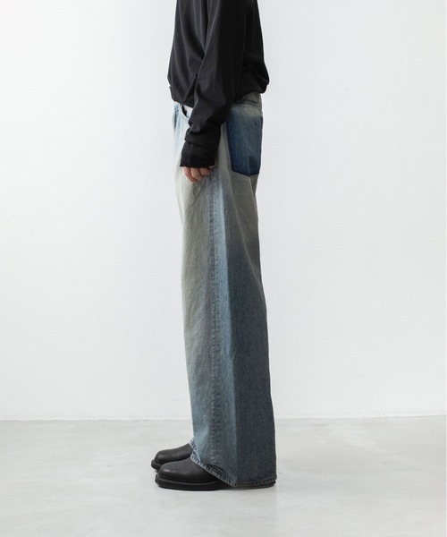 ATTACHMENT(アタッチメント)の「11OZ デニム ワイドジーンズ / 11OZ DENIM WIDE JEANS(デニムパンツ・メンズ・ブラック/ライトインディゴブルー・3/2/1/4)」の5枚目の写真