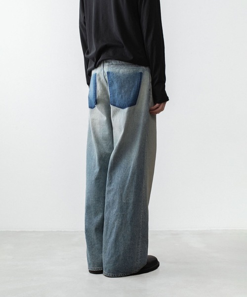 ATTACHMENT(アタッチメント)の「11OZ デニム ワイドジーンズ / 11OZ DENIM WIDE JEANS(デニムパンツ・メンズ・ブラック/ライトインディゴブルー・3/2/1/4)」の6枚目の写真