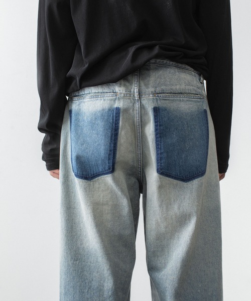 ATTACHMENT(アタッチメント)の「11OZ デニム ワイドジーンズ / 11OZ DENIM WIDE JEANS(デニムパンツ・メンズ・ブラック/ライトインディゴブルー・3/2/1/4)」の9枚目の写真