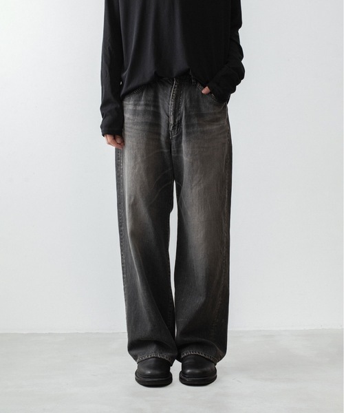 ATTACHMENT(アタッチメント)の「11OZ デニム ワイドジーンズ / 11OZ DENIM WIDE JEANS(デニムパンツ・メンズ・ブラック/ライトインディゴブルー・3/2/1/4)」の12枚目の写真