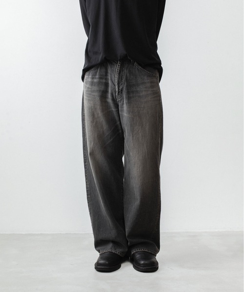 ATTACHMENT(アタッチメント)の「11OZ デニム ワイドジーンズ / 11OZ DENIM WIDE JEANS(デニムパンツ・メンズ・ブラック/ライトインディゴブルー・3/2/1/4)」の13枚目の写真