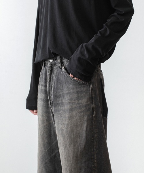 ATTACHMENT(アタッチメント)の「11OZ デニム ワイドジーンズ / 11OZ DENIM WIDE JEANS(デニムパンツ・メンズ・ブラック/ライトインディゴブルー・3/2/1/4)」の18枚目の写真
