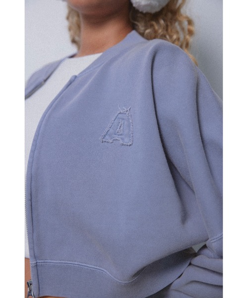 セール】Wellness Logo Pigment Cropped Sweat Blouson /ピグメントZIP