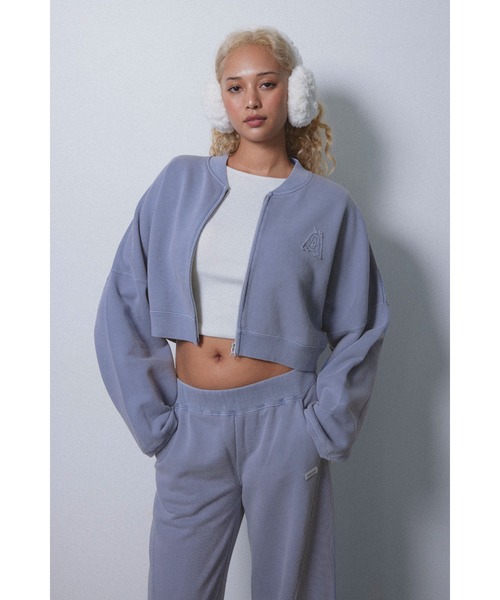 ALEXIA STAM（アリシアスタン）の「Wellness Logo Pigment Cropped Sweat Blouson /ピグメントZIPスウェットトップス（スウェット・レディース・ブルー/チャコールグレー/ブラウン・FREE）」の13枚目の写真