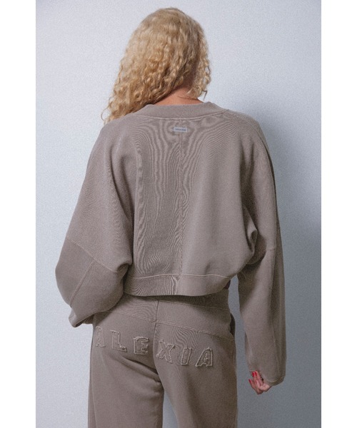 ALEXIA STAM（アリシアスタン）の「Wellness Logo Pigment Cropped Sweat Blouson /ピグメントZIPスウェットトップス（スウェット・レディース・ブルー/チャコールグレー/ブラウン・FREE）」の11枚目の写真