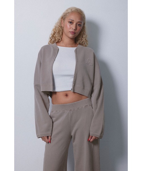 ALEXIA STAM（アリシアスタン）の「Wellness Logo Pigment Cropped Sweat Blouson /ピグメントZIPスウェットトップス（スウェット・レディース・ブルー/チャコールグレー/ブラウン・FREE）」の8枚目の写真