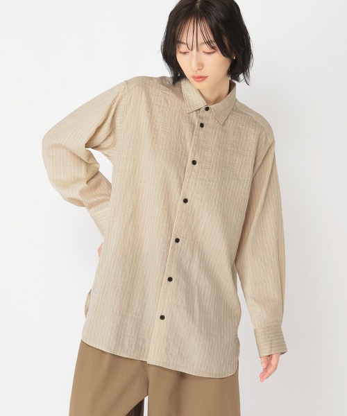 セール】【daily CLIP】デコボコストライプシャツ（シャツ/ブラウス