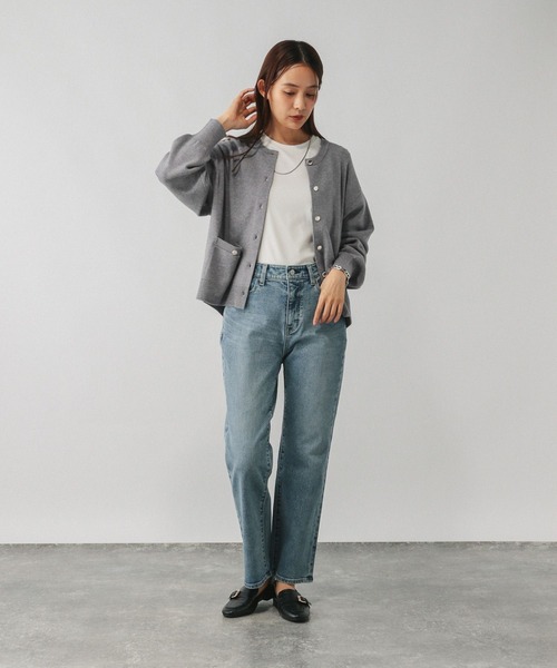 GLOBAL WORK（グローバルワーク）の「メルティクルー金ボタンカーディガン/577879（カーディガン/ボレロ・レディース・ベージュ系その他3/ブラック/ブルー系その他6/ライトグレー/レッド・REGULAR/SHORT）」の22枚目の写真