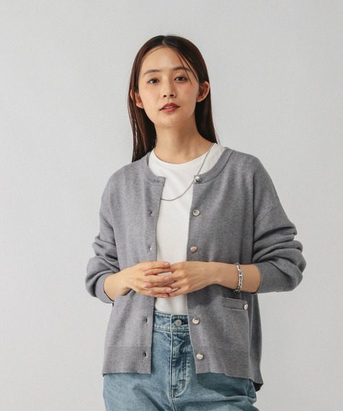 GLOBAL WORK（グローバルワーク）の「メルティクルー金ボタンカーディガン/577879（カーディガン/ボレロ・レディース・ベージュ系その他3/ブラック/ブルー系その他6/ライトグレー/レッド・REGULAR/SHORT）」の14枚目の写真