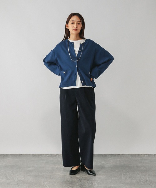 GLOBAL WORK（グローバルワーク）の「メルティクルー金ボタンカーディガン/577879（カーディガン/ボレロ・レディース・ベージュ系その他3/ブラック/ブルー系その他6/ライトグレー/レッド・REGULAR/SHORT）」の6枚目の写真