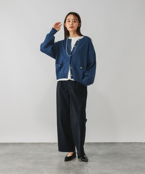 GLOBAL WORK（グローバルワーク）の「メルティクルー金ボタンカーディガン/577879（カーディガン/ボレロ・レディース・ベージュ系その他3/ブラック/ブルー系その他6/ライトグレー/レッド・REGULAR/SHORT）」の7枚目の写真