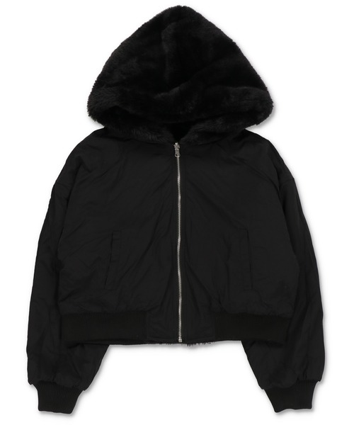 SPINNS（スピンズ）の「【2WAY】ふわもこ×MA-1！リバーシブルあったかブルゾン（ブルゾン・レディース・ブラック/カーキ/アイボリー・ONESIZE）」の18枚目の写真