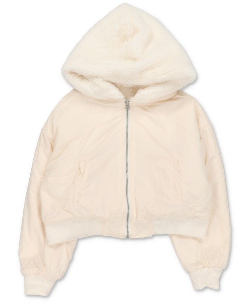 SPINNS（スピンズ）の「【2WAY】ふわもこ×MA-1！リバーシブルあったかブルゾン（ブルゾン・レディース・ブラック/カーキ/アイボリー・ONESIZE）」の5枚目の写真