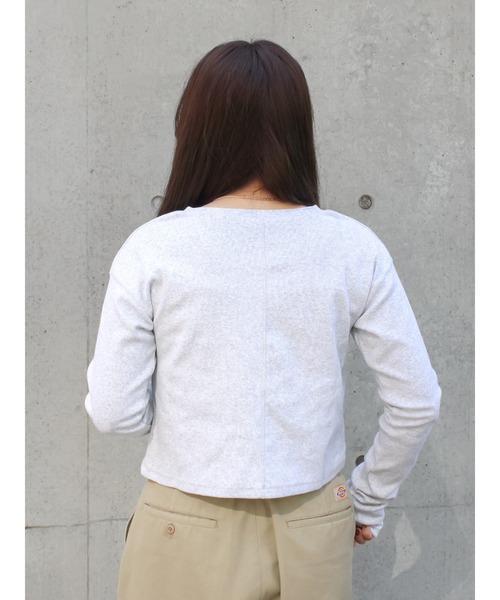 Ungrid（アングリッド）の「ヘンリーデザインロングスリーブTee（Tシャツ/カットソー・レディース・ライトグレー/ブラック/オフホワイト・FREE）」の12枚目の写真