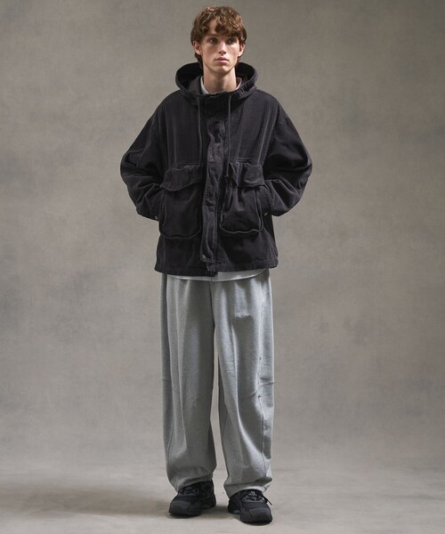 ガーメントダイコーデュロイフードブルゾン /防風性（ブルゾン