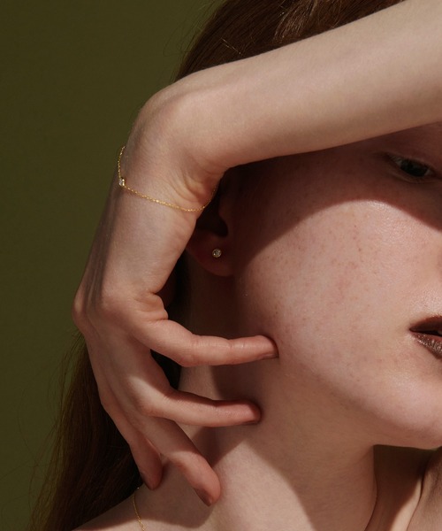 les bon bon】K18 vetra diamond pierce pair/べトラ ダイヤモンド