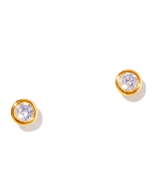 les bon bon】K18 vetra diamond pierce pair/べトラ ダイヤモンド