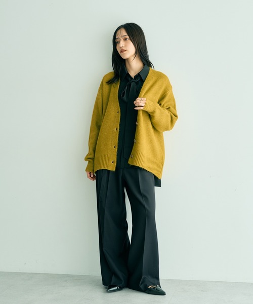 YECCA VECCA（イェッカヴェッカ）の「ミドル丈Vネックカーディガン（カーディガン/ボレロ・レディース・ライトグレー/ブラウン/グリーン系その他3・FREE）」の18枚目の写真