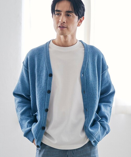 coen（コーエン）の「ソフトタッチモールニットカーディガン（カーディガン/ボレロ・メンズ・ダークグレー/ナチュラル/ターコイズブルー・S/M/L/XL）」の10枚目の写真