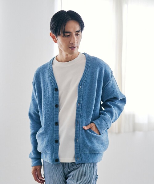 coen（コーエン）の「ソフトタッチモールニットカーディガン（カーディガン/ボレロ・メンズ・ダークグレー/ナチュラル/ターコイズブルー・S/M/L/XL）」の11枚目の写真