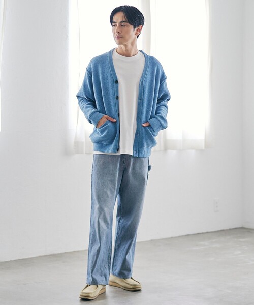 coen（コーエン）の「ソフトタッチモールニットカーディガン（カーディガン/ボレロ・メンズ・ダークグレー/ナチュラル/ターコイズブルー・S/M/L/XL）」の15枚目の写真