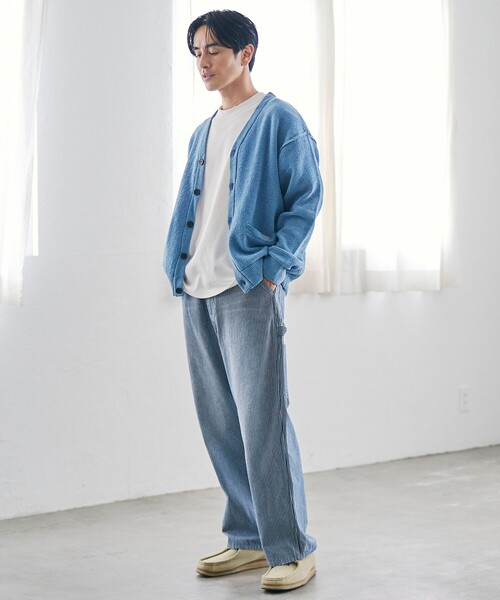 coen（コーエン）の「ソフトタッチモールニットカーディガン（カーディガン/ボレロ・メンズ・ダークグレー/ナチュラル/ターコイズブルー・S/M/L/XL）」の16枚目の写真