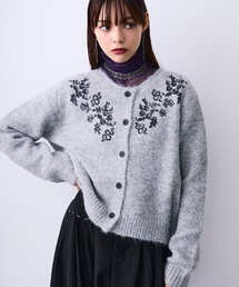 MONOe（モノエ）の「刺繍ビジューニットカーディガン（カーディガン/ボレロ）」
