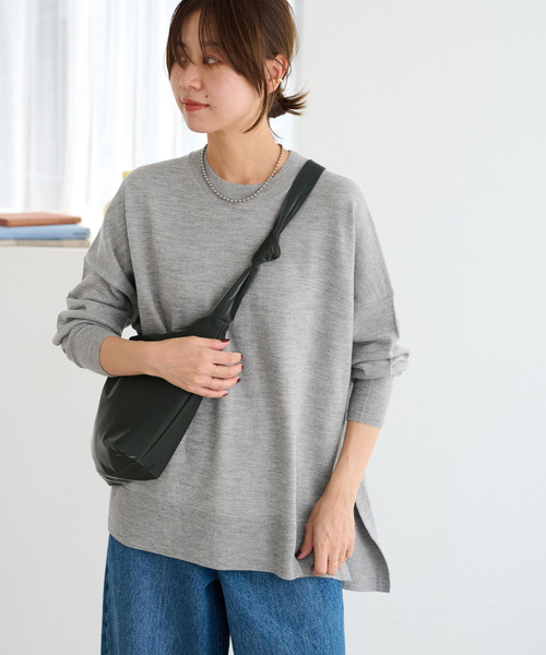 JOURNAL STANDARD relume(ジャーナルスタンダード レリューム)の「《一部WEB限定追加3》BiellaYarnワイドクルーネックプルオーバー(ニット/セーター・レディース・ブラウン/ライトブルー/レッド/ライトグレー/チャコールグレー・FREE)」の18枚目の写真